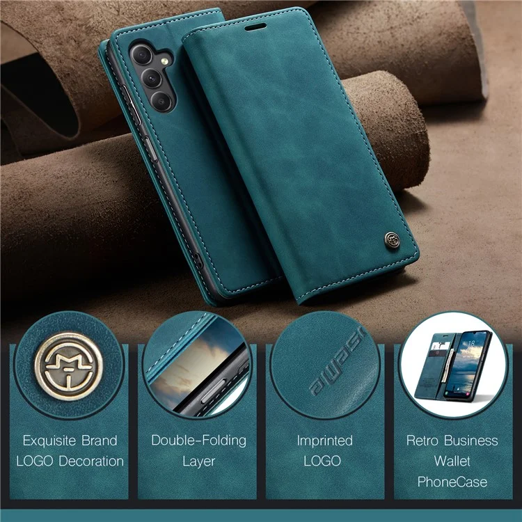 CASEME 013 Series For Samsung Galaxy A25 5G (Global) (161.0 x 76.5 x 8.3mm) Case Wallet Folio Phone Cover - Blue-Cellmalls