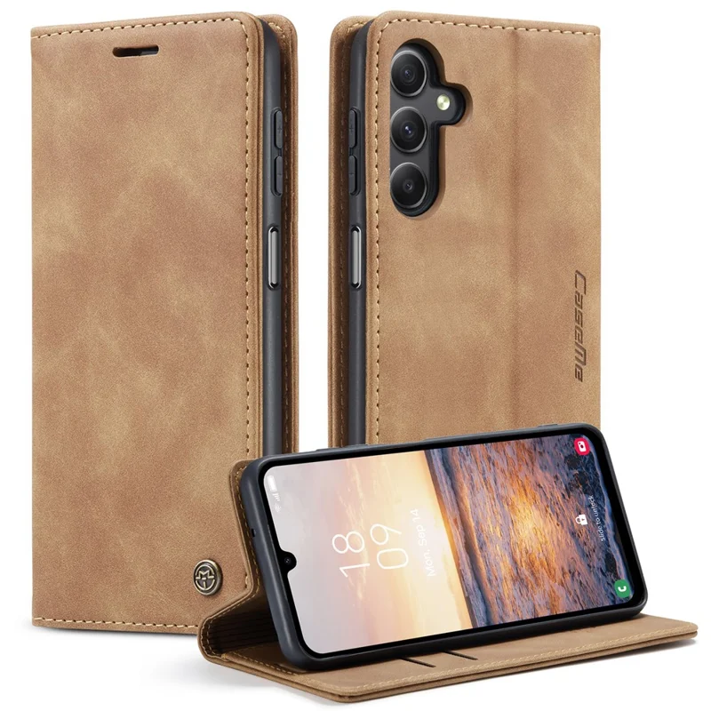 CASEME 013 Series For Samsung Galaxy A25 5G (Global) (161.0 x 76.5 x 8.3mm) Case Wallet Folio Phone Cover - Blue-Cellmalls