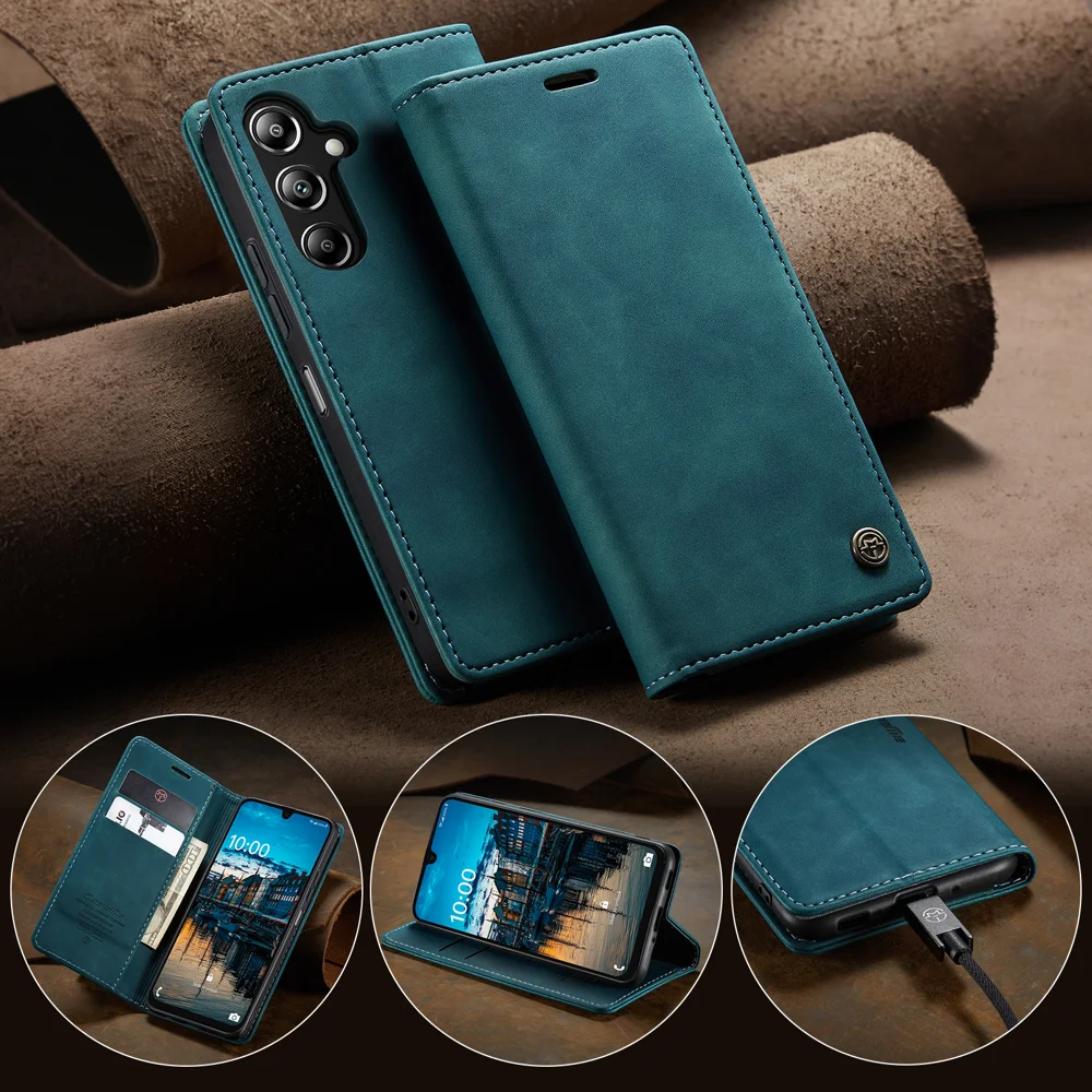 For Samsung Galaxy A26 5G Case CASEME 013 Series Card Holder Stand Leather Phone Cover - Red-Cellmalls