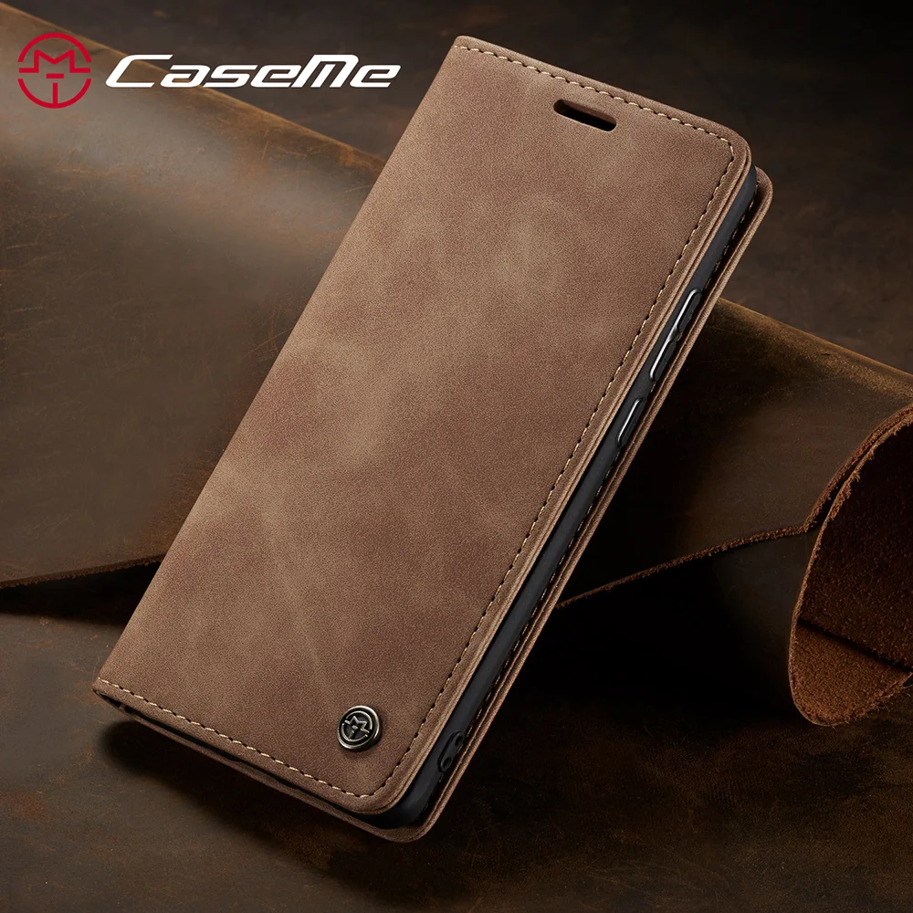 CASEME 013 Series Auto-absorbed Leather Flip Wallet Case for Samsung Galaxy A20e - Black-Cellmalls