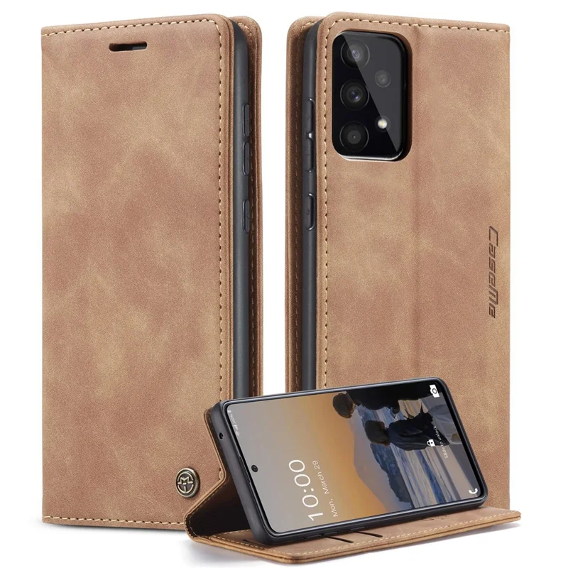 CASEME 013 Series Wallet Function PU Leather + TPU Mobile Phone Shell Auto-absorbed Magnetic Closing Case for Samsung Galaxy A33 5G - Red-Cellmalls