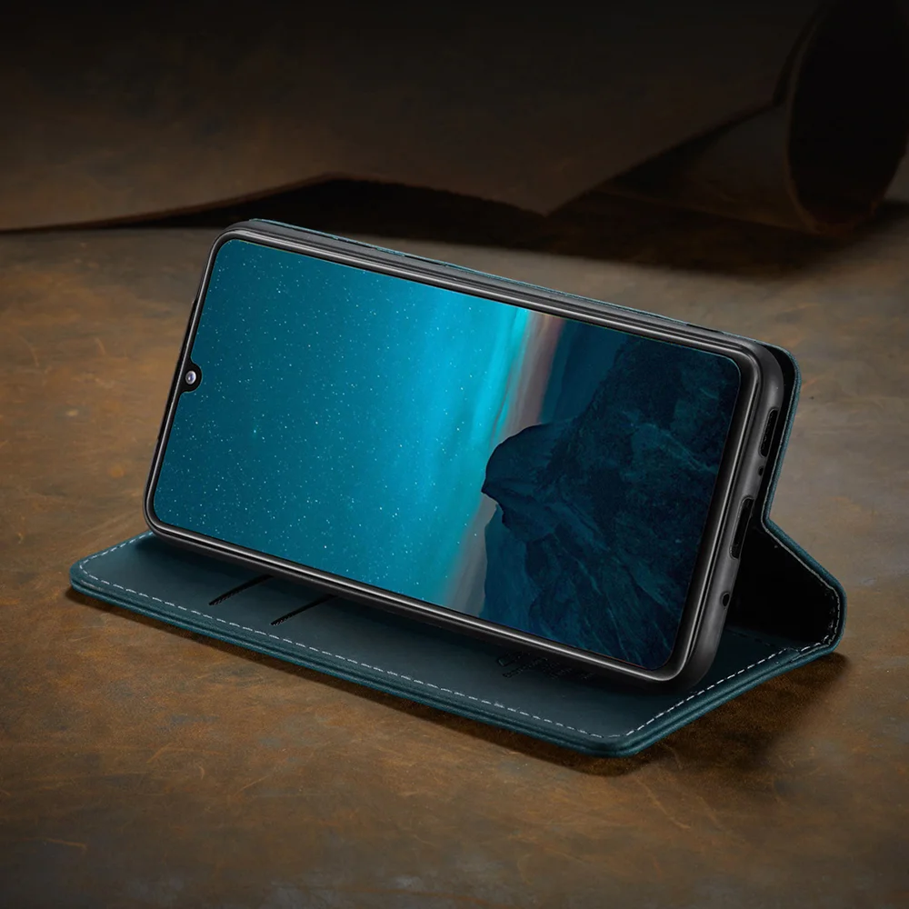 CASEME 013 Series Auto-absorbed Simple Leather Flip Cover for Samsung Galaxy A31 - Black-Cellmalls