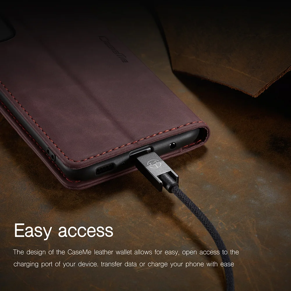 CASEME 013 Series Auto-absorbed Simple Leather Flip Cover for Samsung Galaxy A31 - Black-Cellmalls