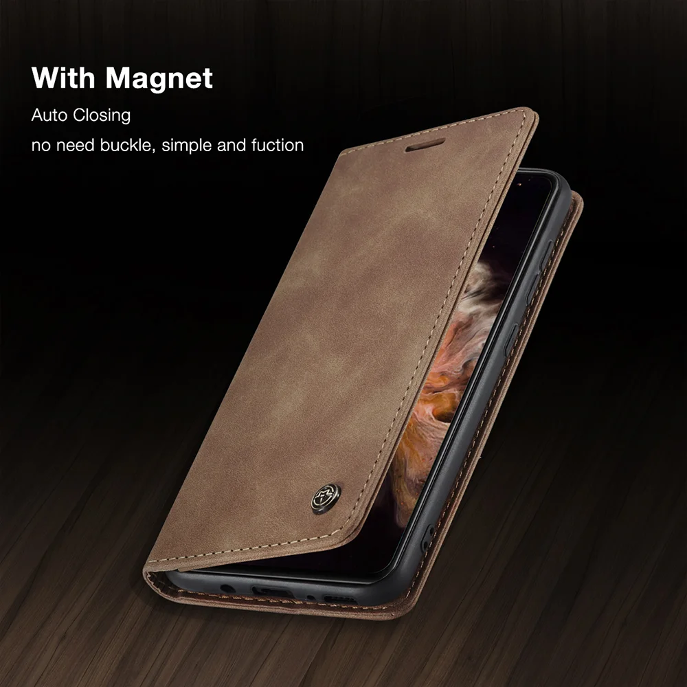 CASEME 013 Series Auto-absorbed Simple Leather Flip Cover for Samsung Galaxy A31 - Black-Cellmalls