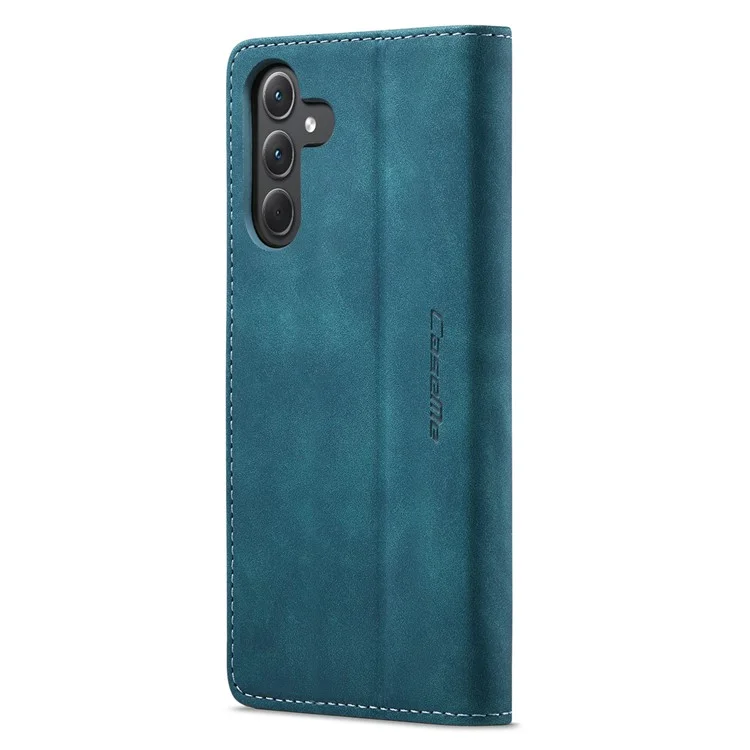 CASEME 013 Series For Samsung Galaxy A35 5G Case Stand Magnetic PU Leather Phone Cover - Blue-Cellmalls