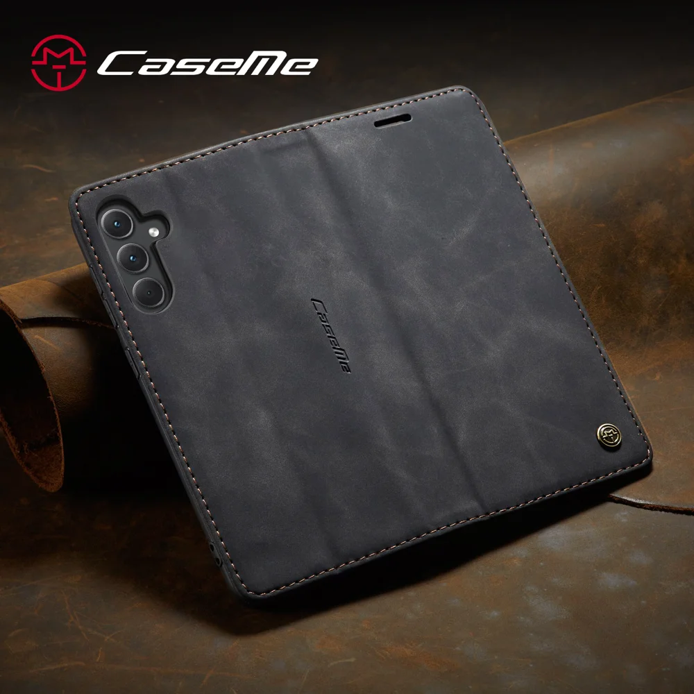 For Samsung Galaxy A36 5G Case CASEME 013 Series Card Holder Stand Leather Phone Cover - Red-Cellmalls