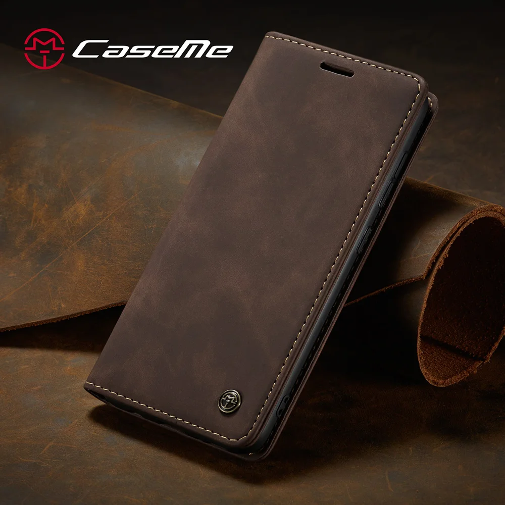 CASEME 013 Series Auto-absorbed Leather Wallet Automatic Closing Stand Case for Samsung Galaxy A51 - Black-Cellmalls