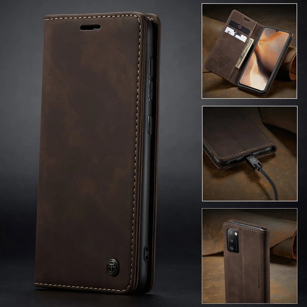 CASEME 013 Series Cover Auto-absorbed Leather Wallet Case for Samsung Galaxy A41 (Global Version) - Black-Cellmalls