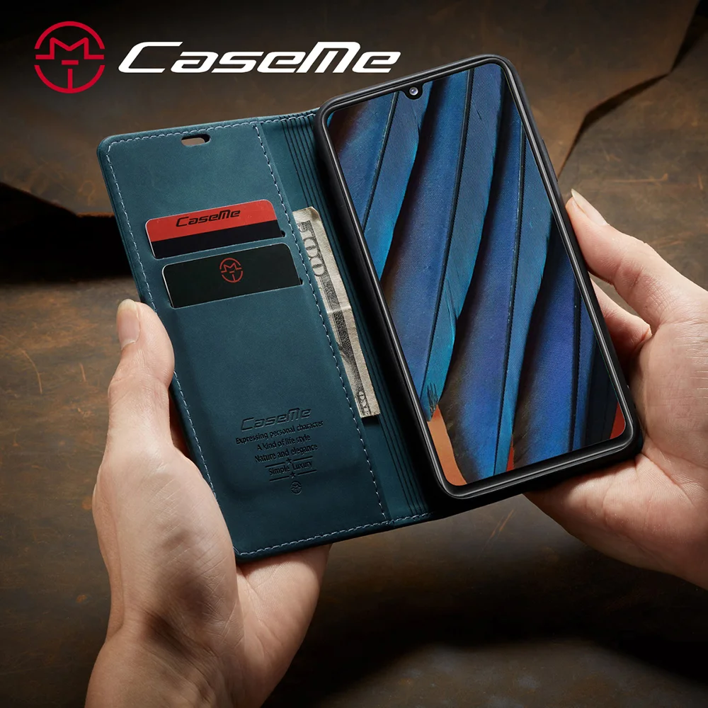 CASEME 013 Series Cover Auto-absorbed Leather Wallet Case for Samsung Galaxy A41 (Global Version) - Black-Cellmalls