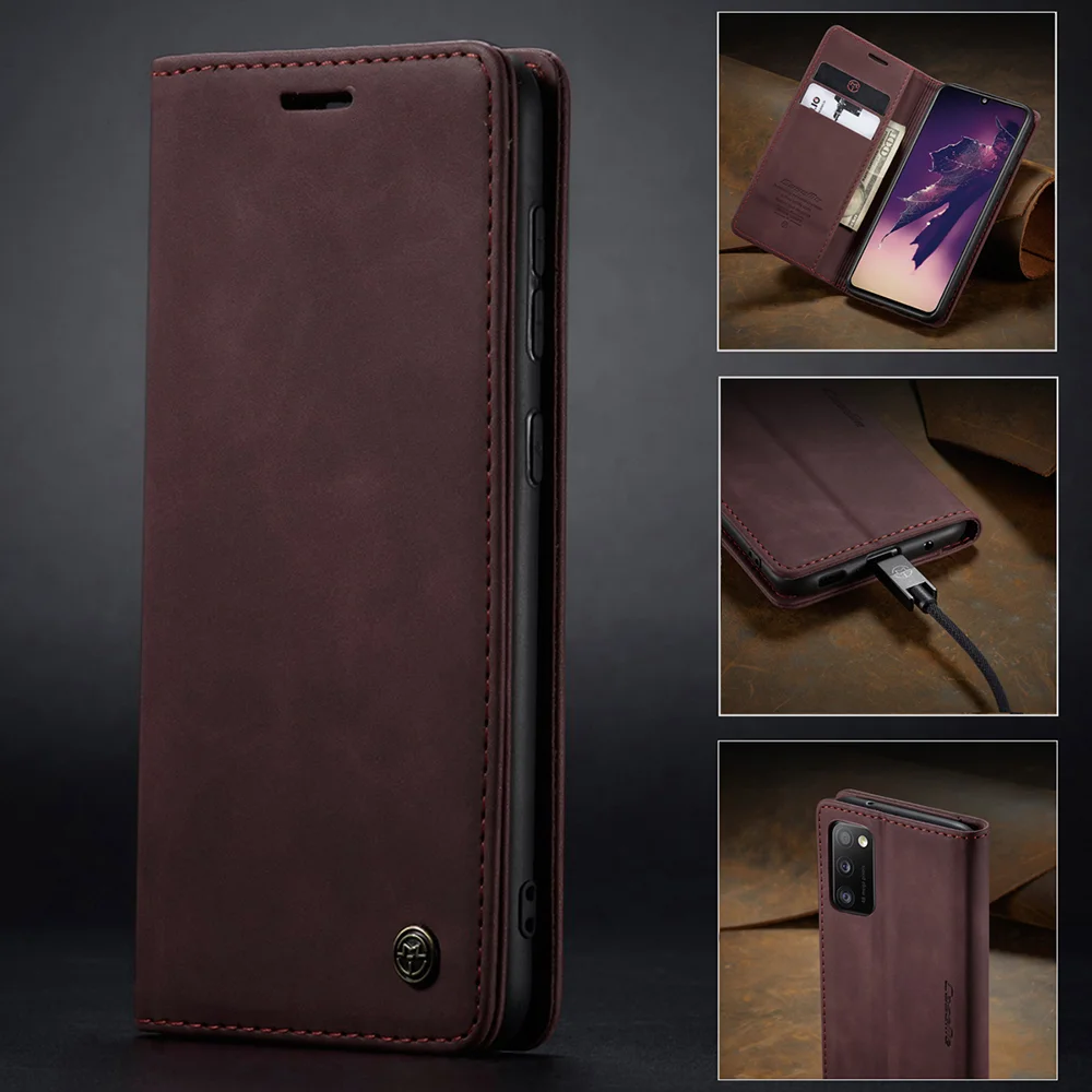 CASEME 013 Series Cover Auto-absorbed Leather Wallet Case for Samsung Galaxy A41 (Global Version) - Black-Cellmalls