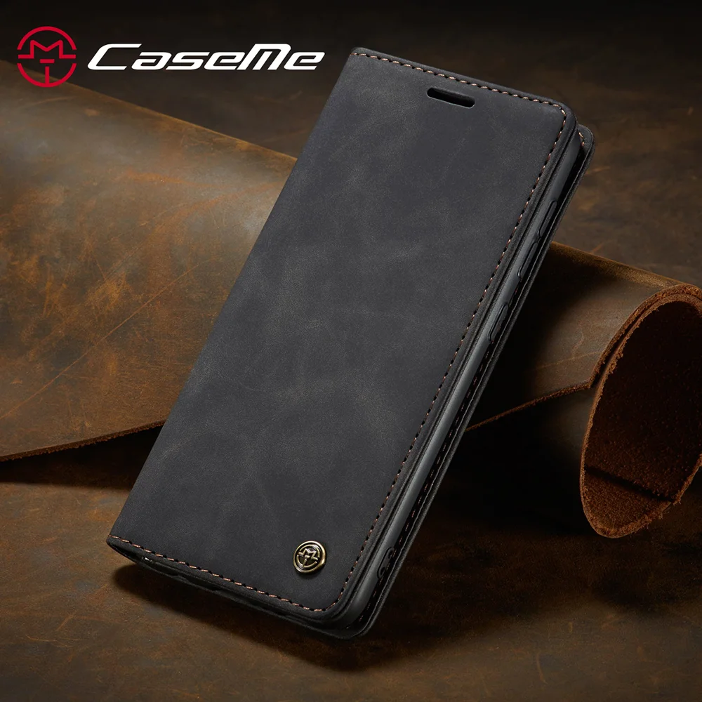 CASEME 013 Series Cover Auto-absorbed Leather Wallet Case for Samsung Galaxy A41 (Global Version) - Black-Cellmalls
