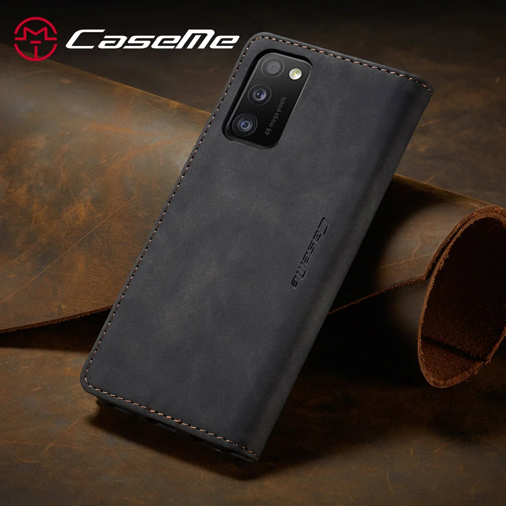CASEME 013 Series Cover Auto-absorbed Leather Wallet Case for Samsung Galaxy A41 (Global Version) - Black-Cellmalls