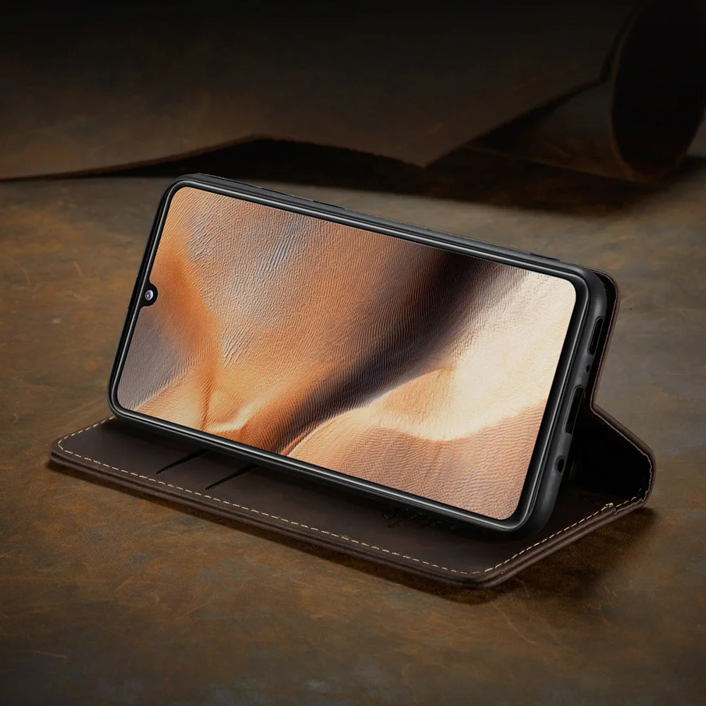 CASEME 013 Series Cover Auto-absorbed Leather Wallet Case for Samsung Galaxy A41 (Global Version) - Black-Cellmalls