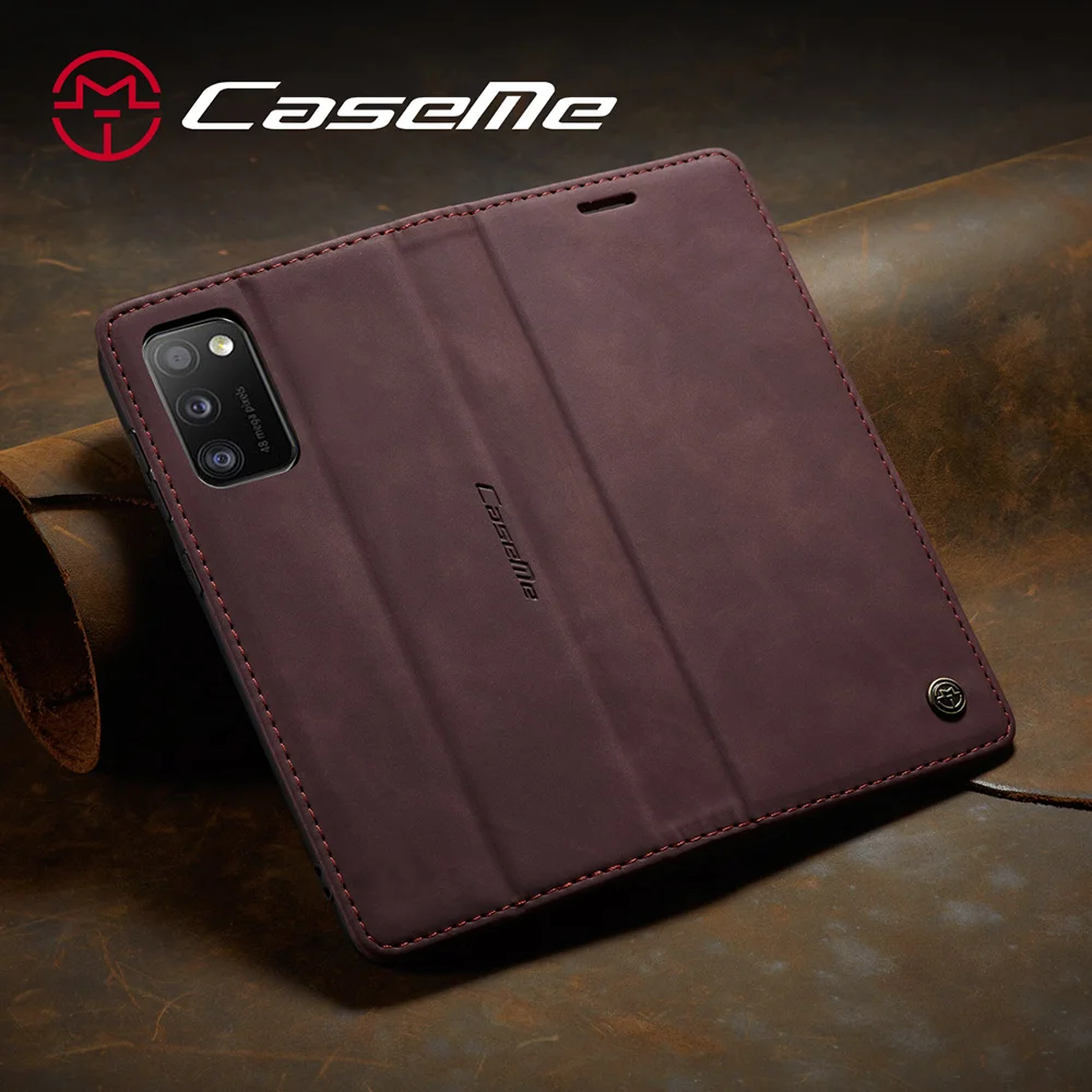 CASEME 013 Series Cover Auto-absorbed Leather Wallet Case for Samsung Galaxy A41 (Global Version) - Black-Cellmalls