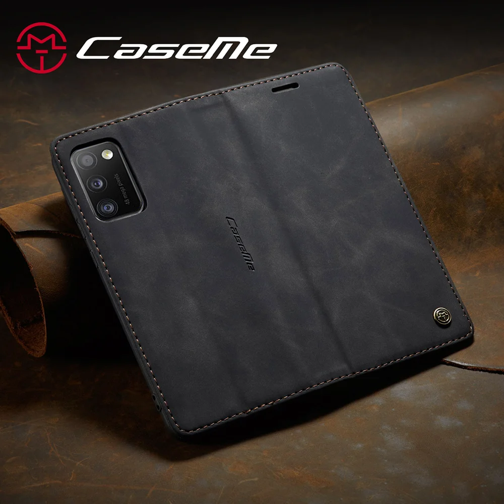 CASEME 013 Series Cover Auto-absorbed Leather Wallet Case for Samsung Galaxy A41 (Global Version) - Black-Cellmalls