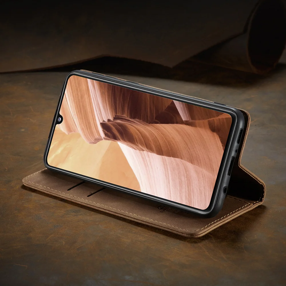 CASEME 013 Series Cover Auto-absorbed Leather Wallet Case for Samsung Galaxy A41 (Global Version) - Black-Cellmalls