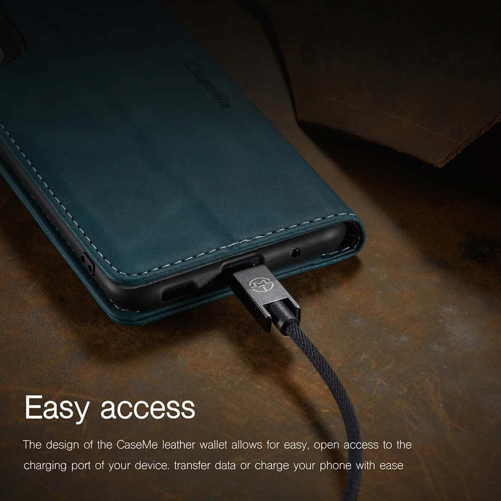 CASEME 013 Series Cover Auto-absorbed Leather Wallet Case for Samsung Galaxy A41 (Global Version) - Black-Cellmalls