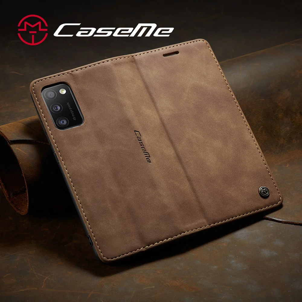 CASEME 013 Series Cover Auto-absorbed Leather Wallet Case for Samsung Galaxy A41 (Global Version) - Black-Cellmalls