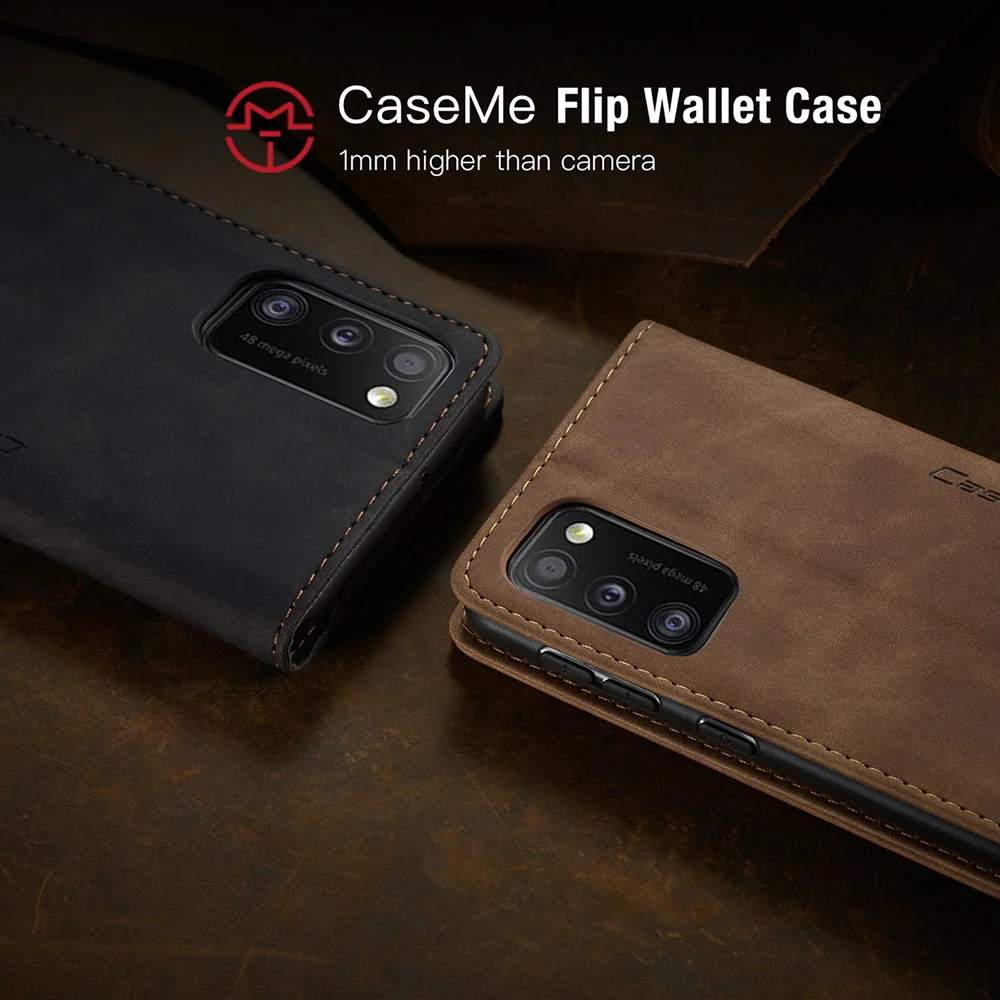 CASEME 013 Series Cover Auto-absorbed Leather Wallet Case for Samsung Galaxy A41 (Global Version) - Black-Cellmalls