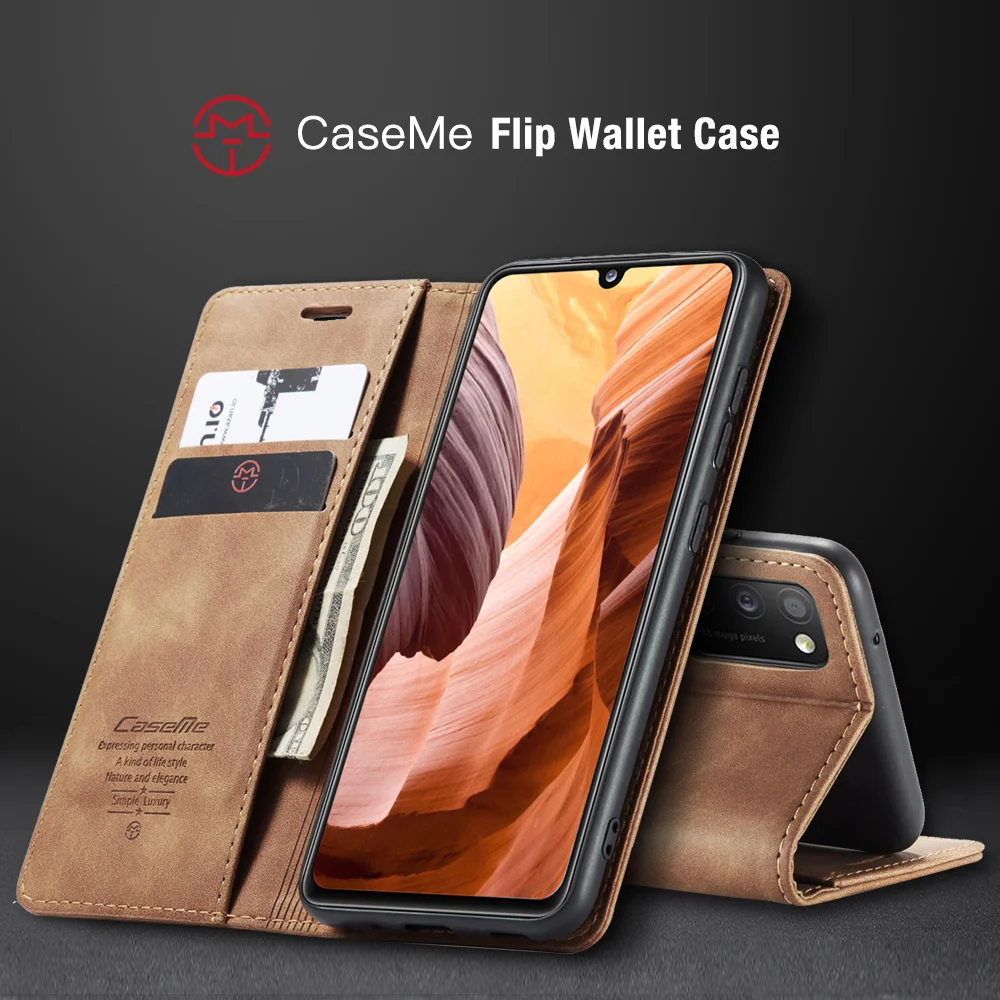 CASEME 013 Series Cover Auto-absorbed Leather Wallet Case for Samsung Galaxy A41 (Global Version) - Black-Cellmalls