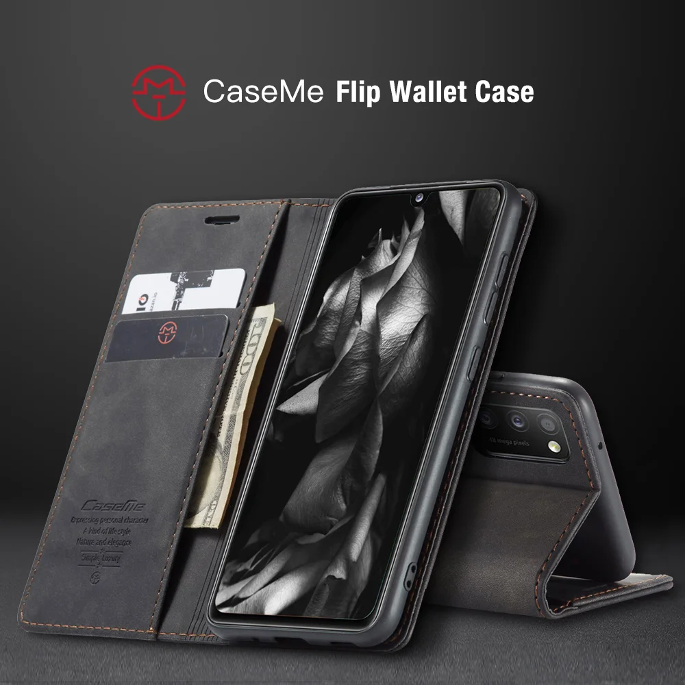 CASEME 013 Series Cover Auto-absorbed Leather Wallet Case for Samsung Galaxy A41 (Global Version) - Black-Cellmalls
