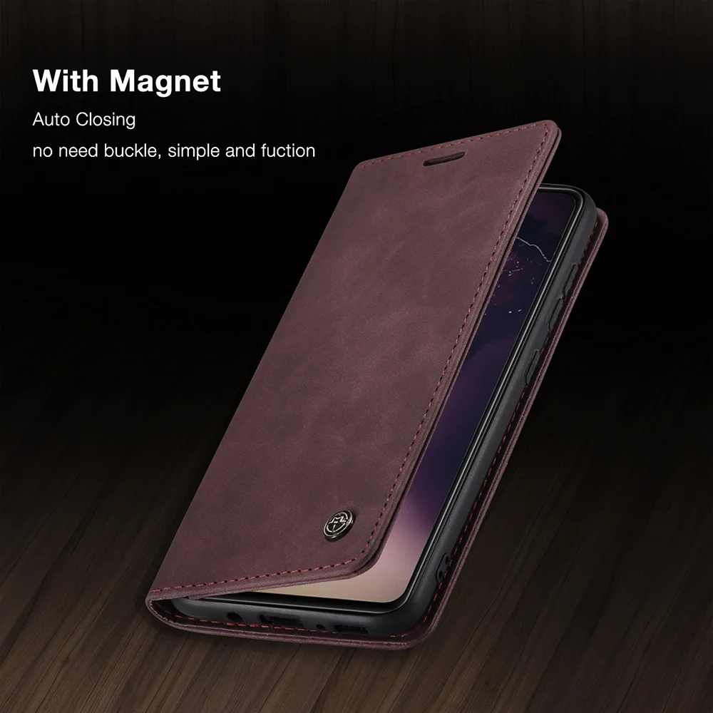 CASEME 013 Series Cover Auto-absorbed Leather Wallet Case for Samsung Galaxy A41 (Global Version) - Black-Cellmalls