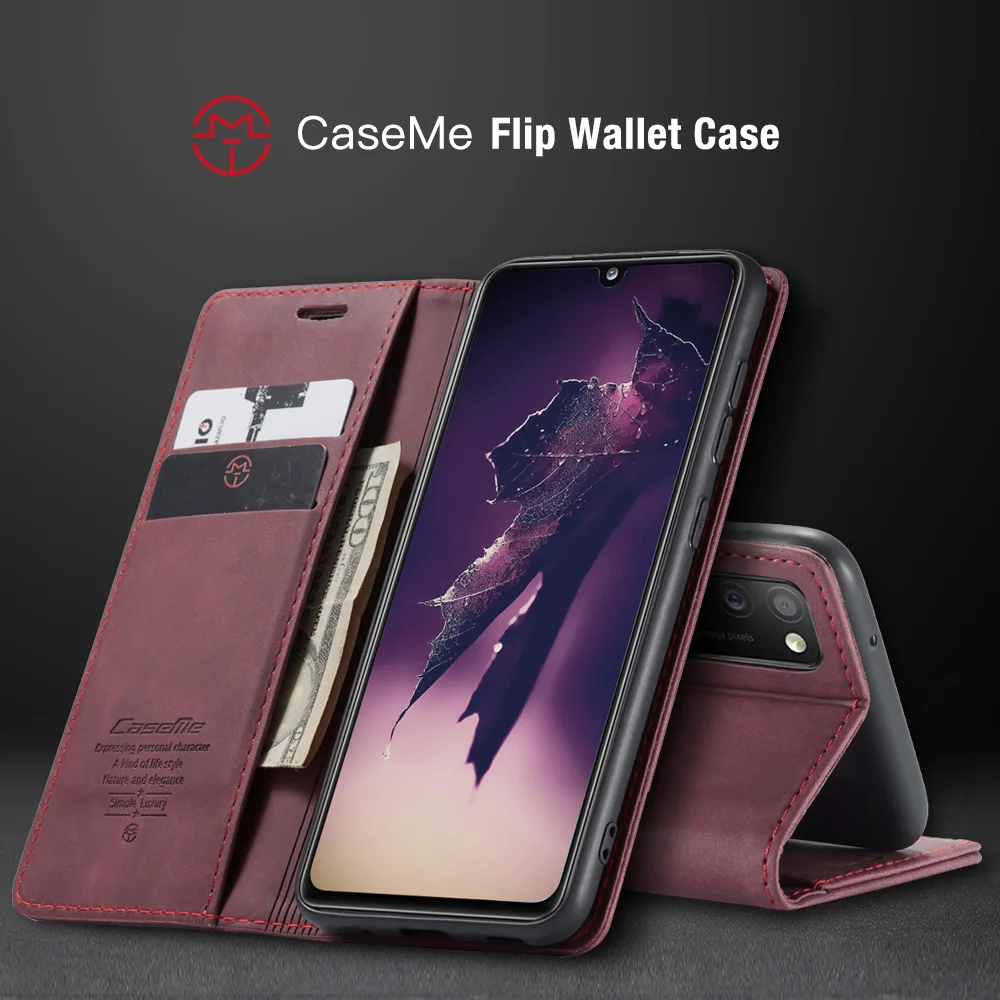 CASEME 013 Series Cover Auto-absorbed Leather Wallet Case for Samsung Galaxy A41 (Global Version) - Black-Cellmalls