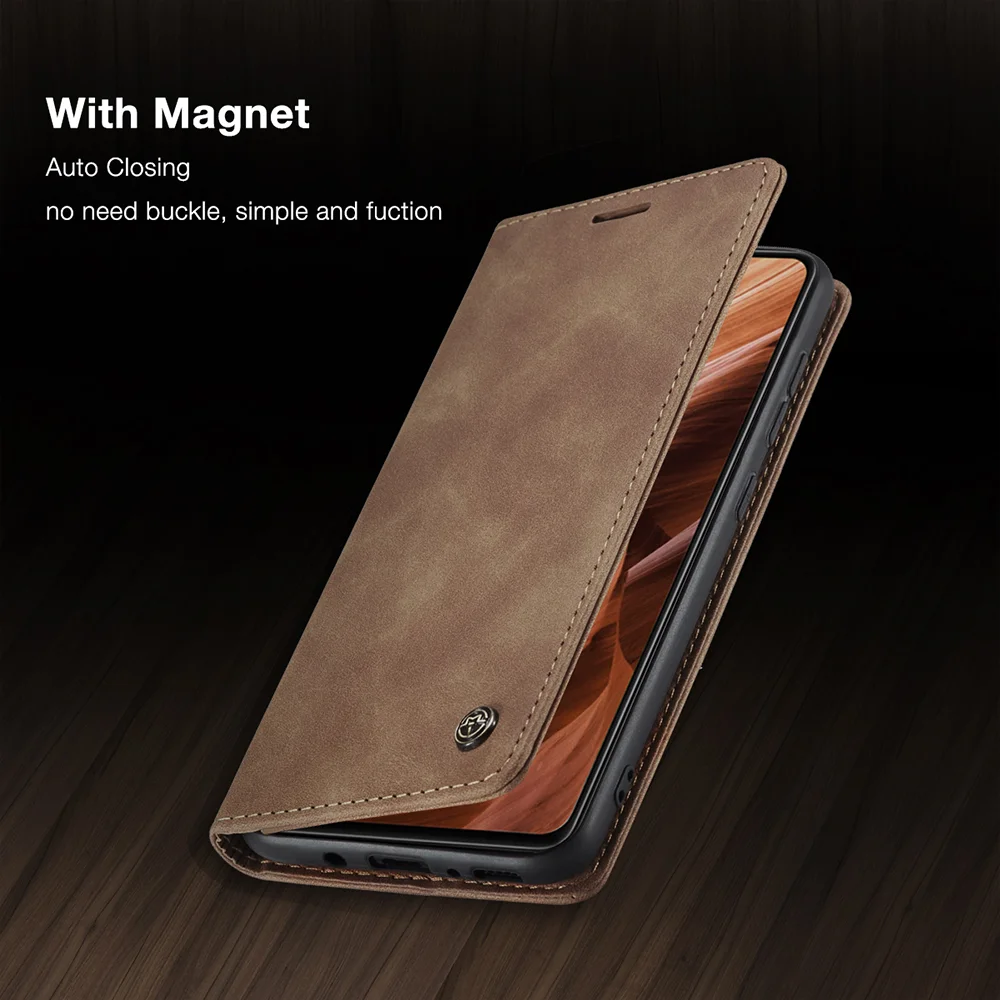 CASEME 013 Series Cover Auto-absorbed Leather Wallet Case for Samsung Galaxy A41 (Global Version) - Black-Cellmalls