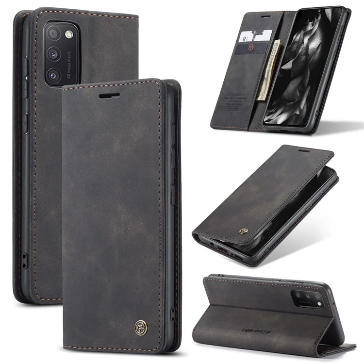 CASEME 013 Series Cover Auto-absorbed Leather Wallet Case for Samsung Galaxy A41 (Global Version) - Black-Cellmalls