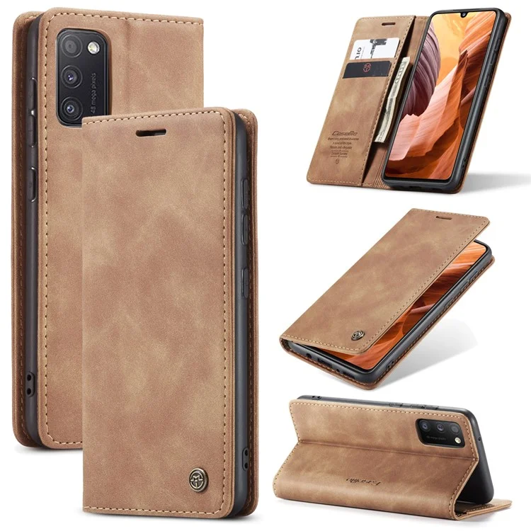 CASEME 013 Series Cover Auto-absorbed Leather Wallet Case for Samsung Galaxy A41 (Global Version) - Black-Cellmalls