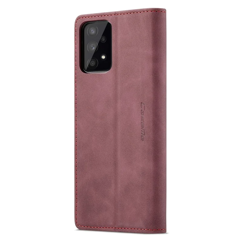 CASEME 013 Series PU Leather Folio Phone Case Wallet Stand Design Lightweight Auto-absorbed Phone Covering for Samsung Galaxy A53 5G - Red-Cellmalls