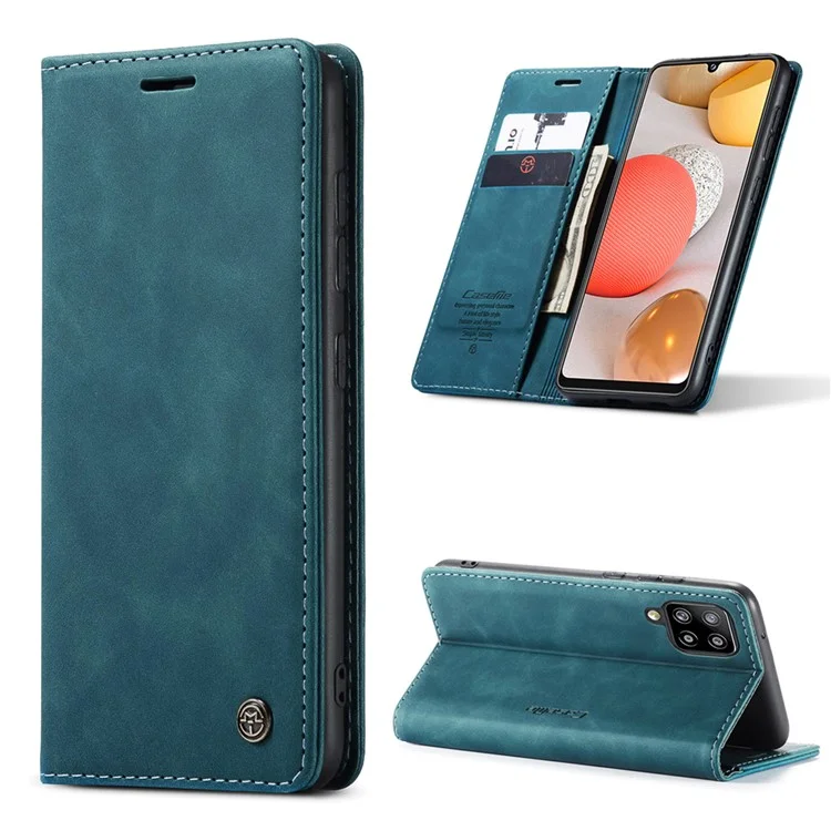 CASEME 013 Series Auto-absorbed Leather Wallet Case for Samsung Galaxy A42 5G - Black-Cellmalls
