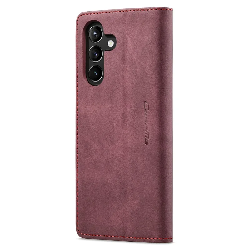 CASEME 013 Series Phone Case for Samsung Galaxy A54 5G PU Leather Case Wallet Stand Shockproof Cover - Wine Red-Cellmalls