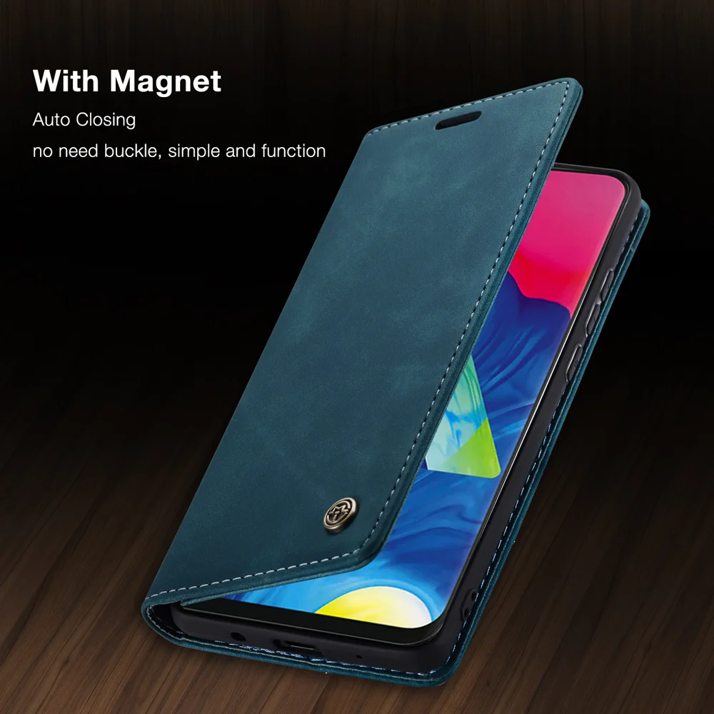 CASEME 013 Series for Samsung Galaxy M10 Retro Flip Leather Phone Case - Black-Cellmalls