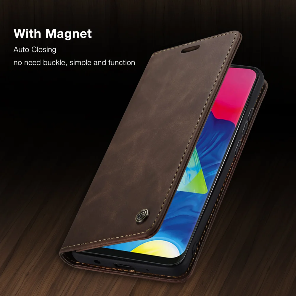 CASEME 013 Series for Samsung Galaxy M10 Retro Flip Leather Phone Case - Black-Cellmalls