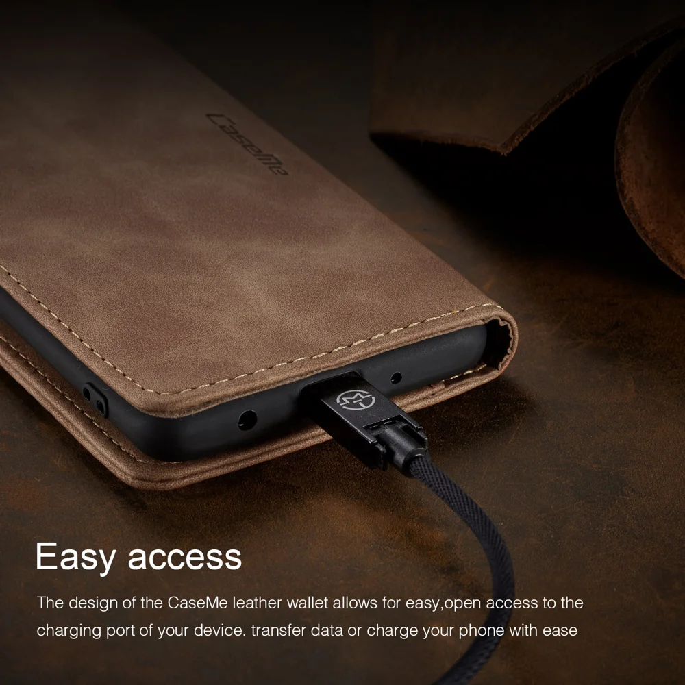 CASEME 013 Series for Samsung Galaxy M10 Retro Flip Leather Phone Case - Black-Cellmalls