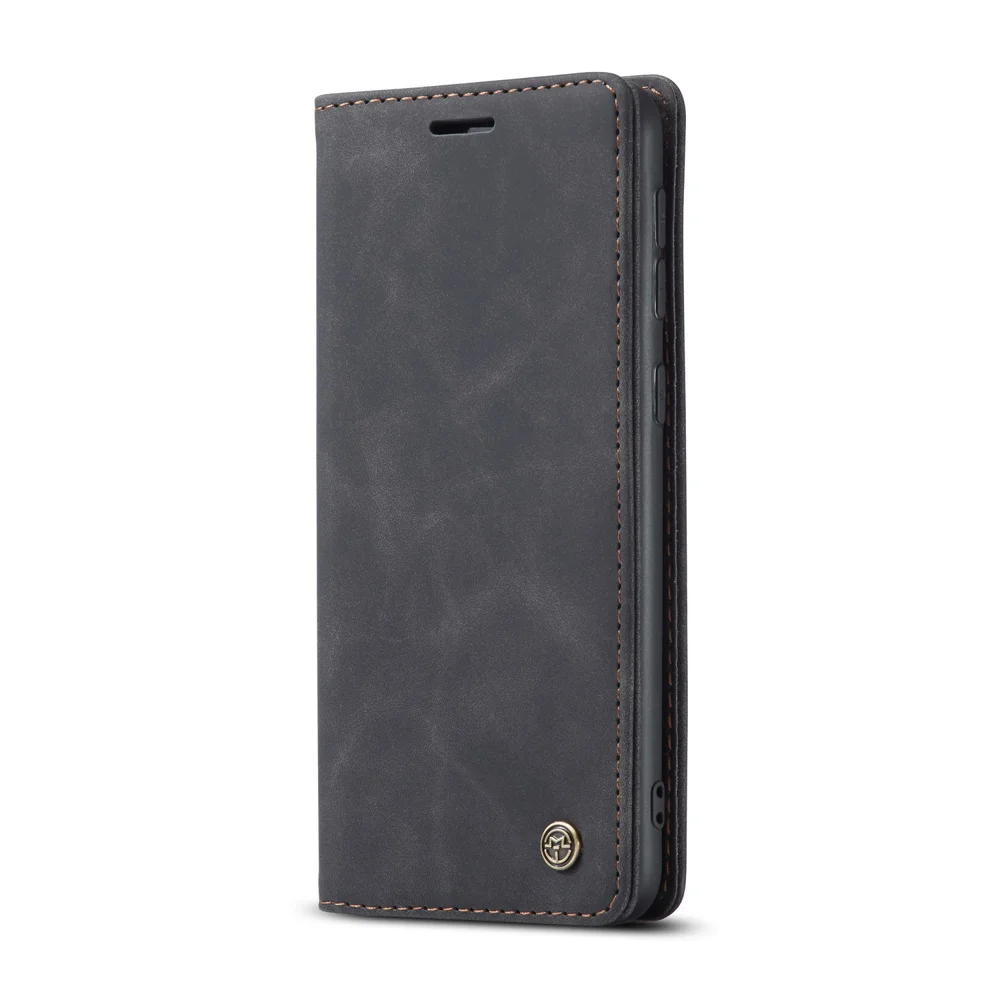 CASEME 013 Series Auto-absorbed Leather with Wallet Shell for Samsung Galaxy M30s/M21  - Black-Cellmalls