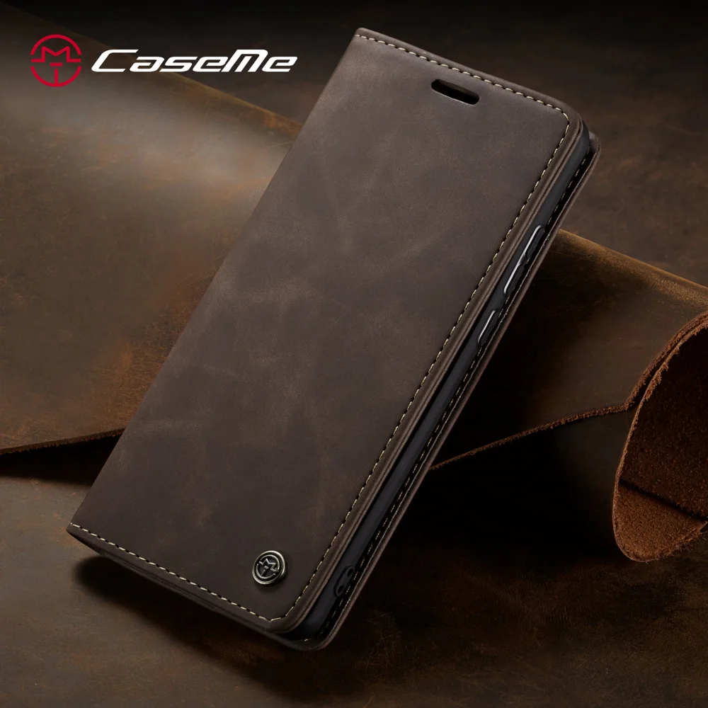 CASEME 013 Series Auto-absorbed Leather Wallet Case Flip Shell for Samsung Galaxy A70s - Black-Cellmalls
