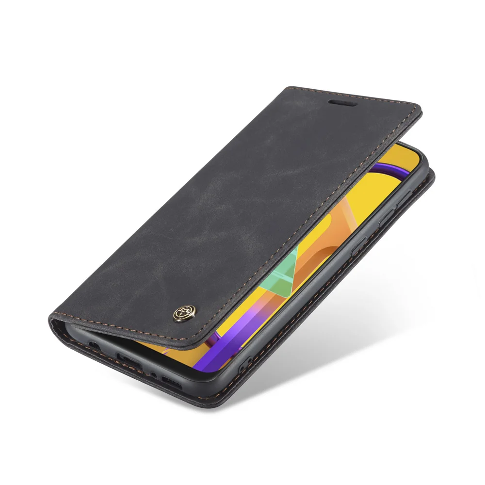 CASEME 013 Series Auto-absorbed Leather with Wallet Shell for Samsung Galaxy M30s/M21  - Black-Cellmalls