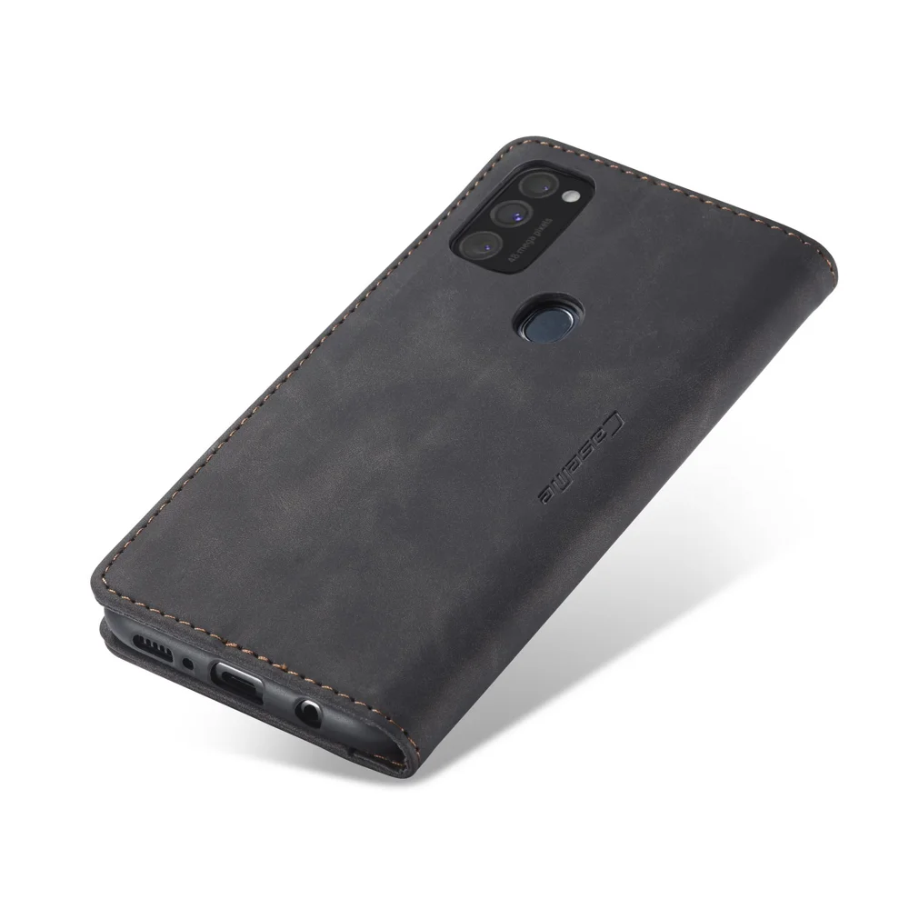 CASEME 013 Series Auto-absorbed Leather with Wallet Shell for Samsung Galaxy M30s/M21  - Black-Cellmalls