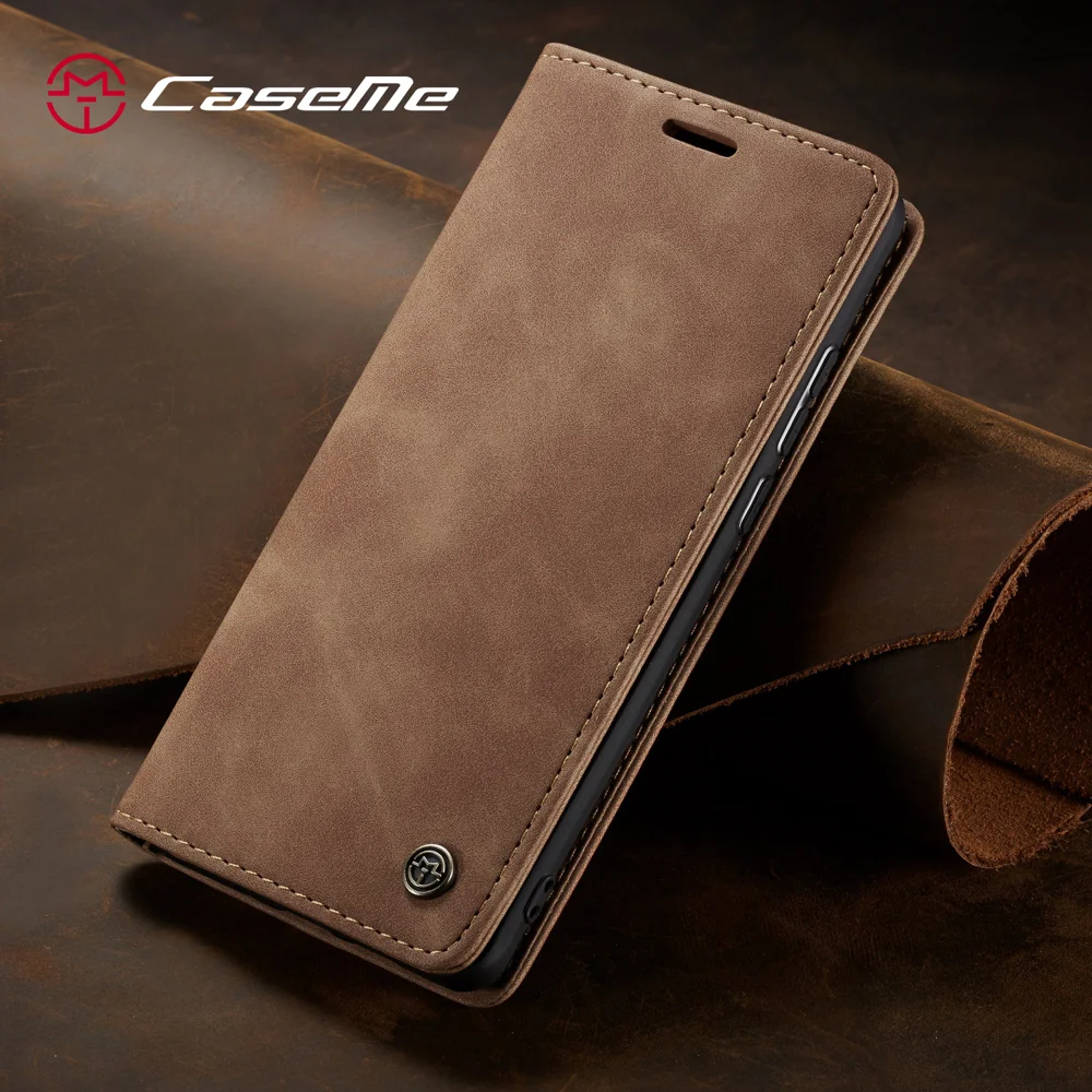 CASEME 013 Series Auto-absorbed Leather Wallet Case Flip Shell for Samsung Galaxy A70s - Black-Cellmalls