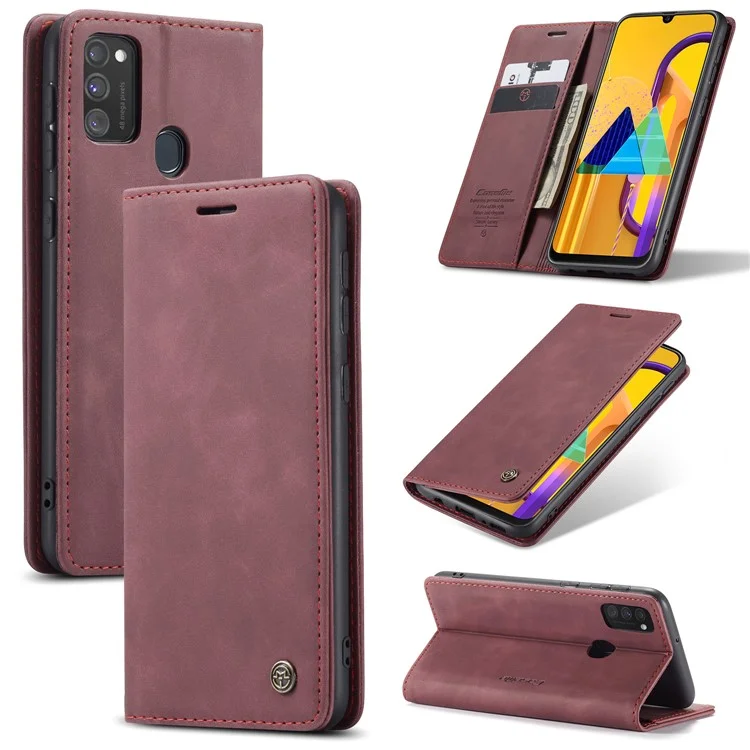CASEME 013 Series Auto-absorbed Leather with Wallet Shell for Samsung Galaxy M30s/M21  - Black-Cellmalls