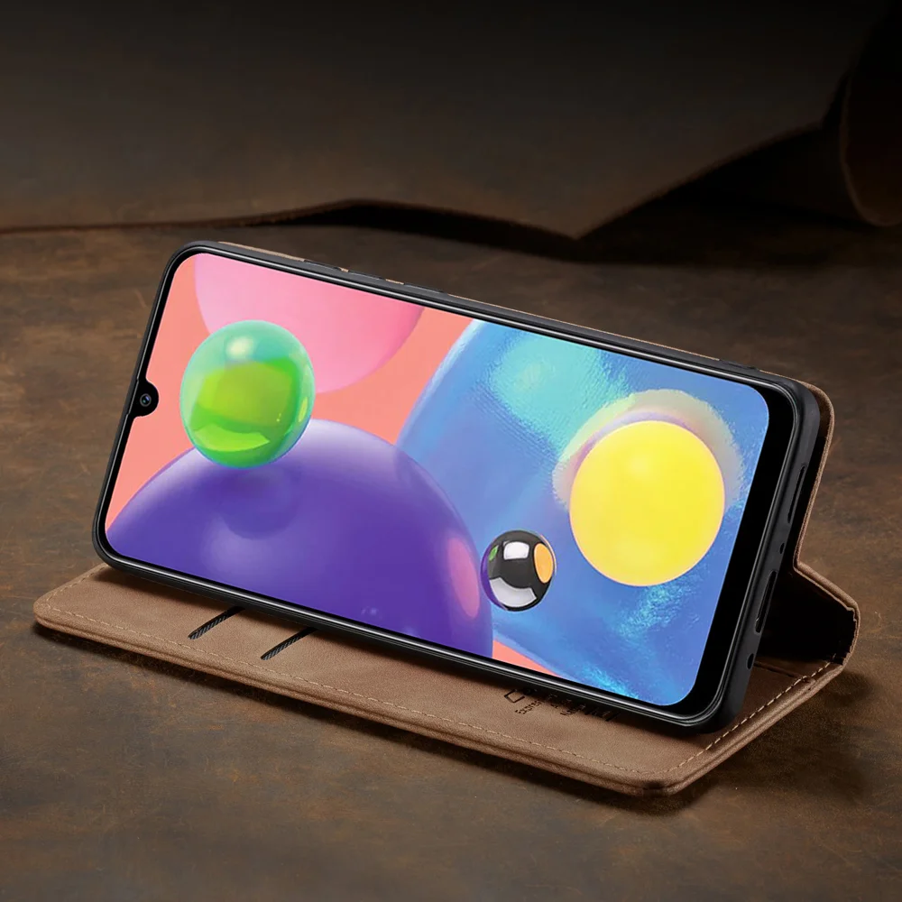 CASEME 013 Series Auto-absorbed Leather Wallet Case Flip Shell for Samsung Galaxy A70s - Black-Cellmalls