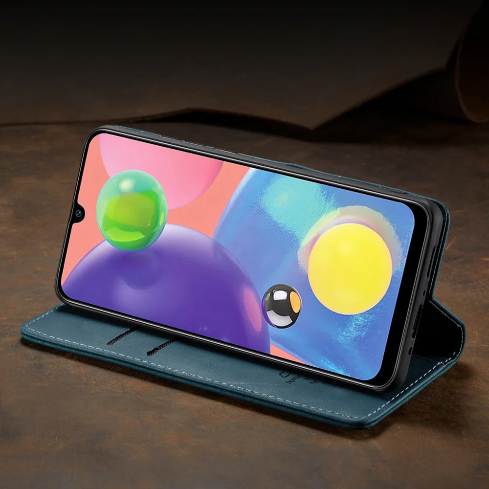 CASEME 013 Series Auto-absorbed Leather Wallet Case Flip Shell for Samsung Galaxy A70s - Black-Cellmalls