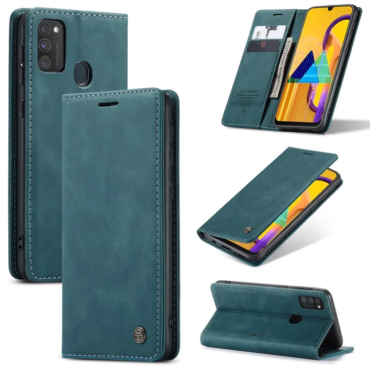 CASEME 013 Series Auto-absorbed Leather with Wallet Shell for Samsung Galaxy M30s/M21  - Black-Cellmalls