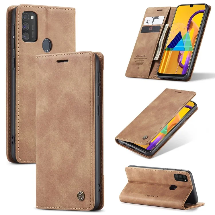 CASEME 013 Series Auto-absorbed Leather with Wallet Shell for Samsung Galaxy M30s/M21  - Black-Cellmalls