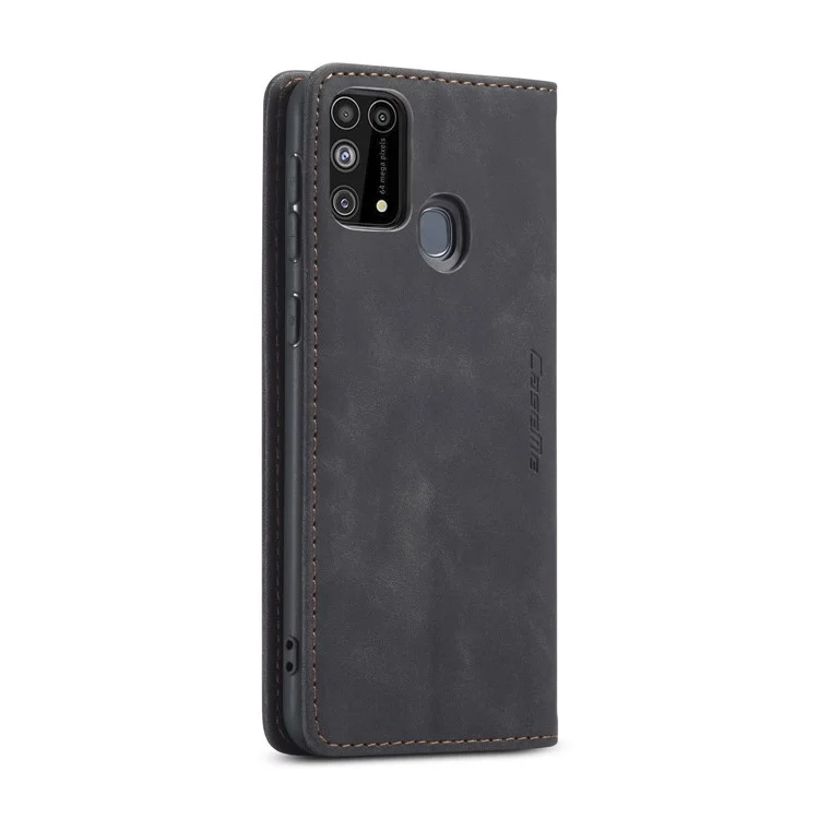 CASEME 013 Series Auto-absorbed Leather Shell for Samsung Galaxy M31 - Black-Cellmalls