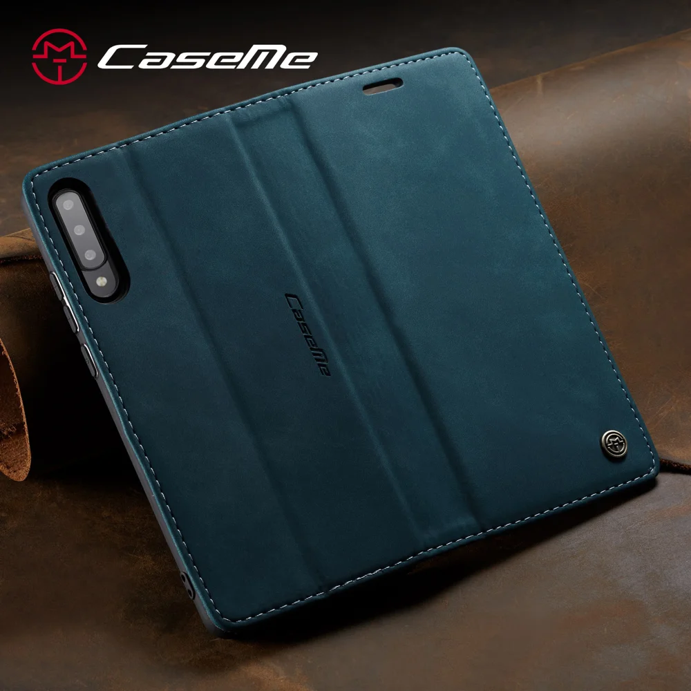 CASEME 013 Series Auto-absorbed Leather Wallet Case Flip Shell for Samsung Galaxy A70s - Black-Cellmalls