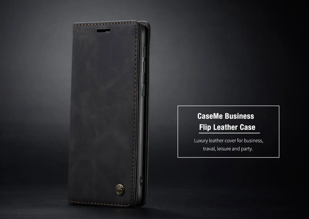 CASEME 013 Series Auto-absorbed Leather Wallet Case Flip Shell for Samsung Galaxy A70s - Black-Cellmalls