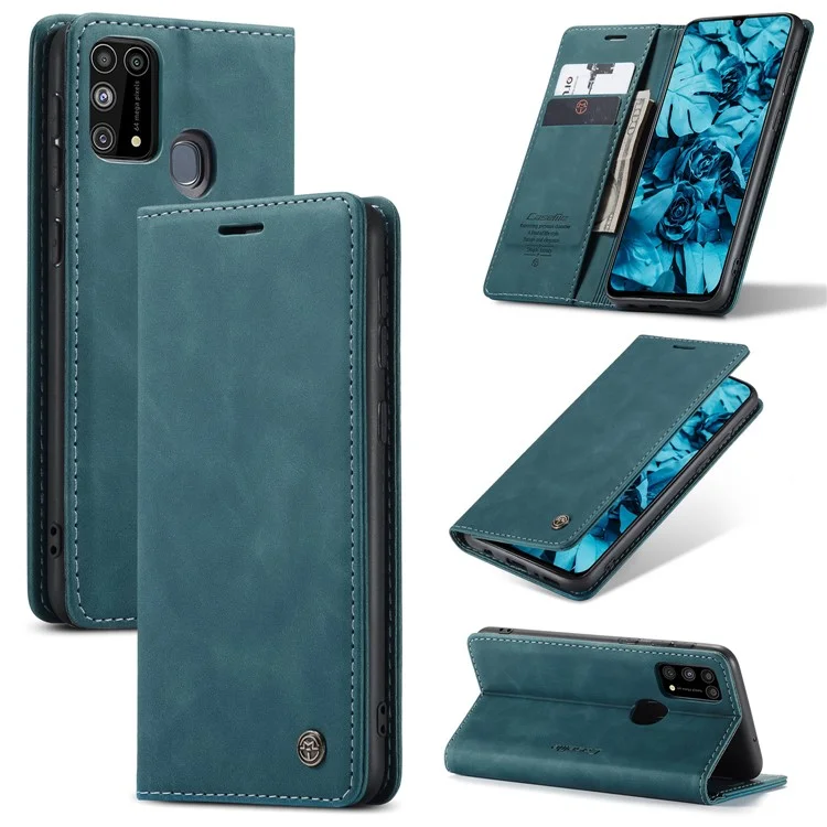 CASEME 013 Series Auto-absorbed Leather Shell for Samsung Galaxy M31 - Black-Cellmalls